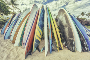 Surfboards on the Beach