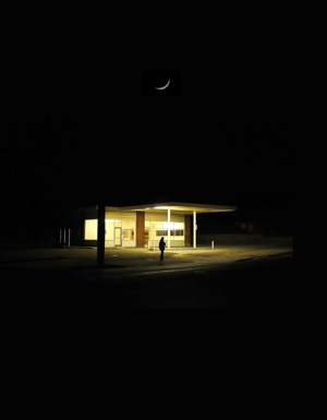 Girl and Abandoned Gas Station