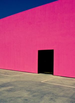 Pink Wall Black Door