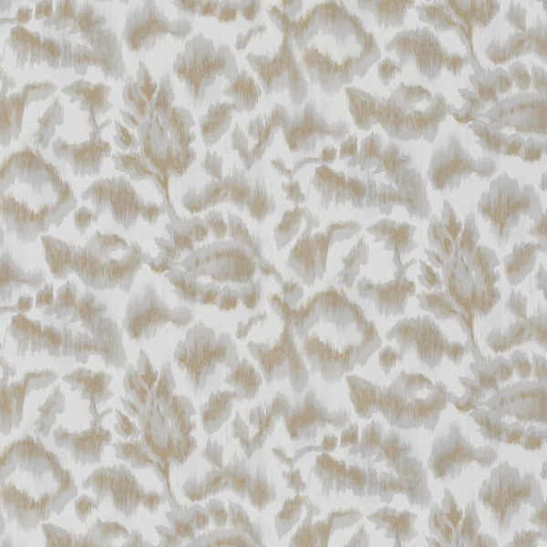 Vinyl Wall Covering Bolta Contract Ikat's Meow Golden Grey
