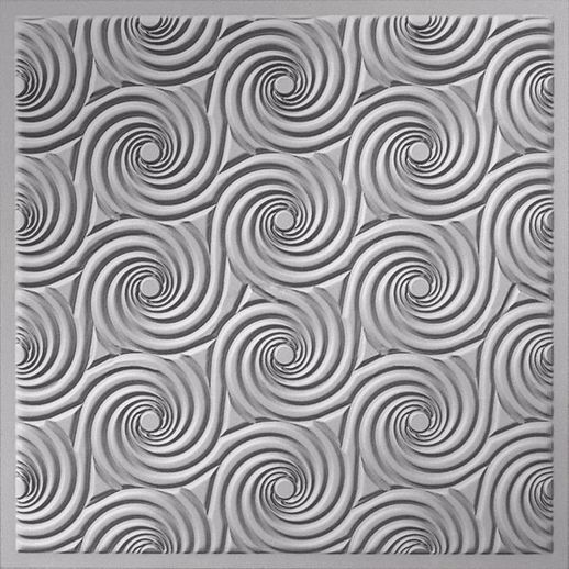  Dimension Ceilings Cyclone Ceiling Metallic Silver