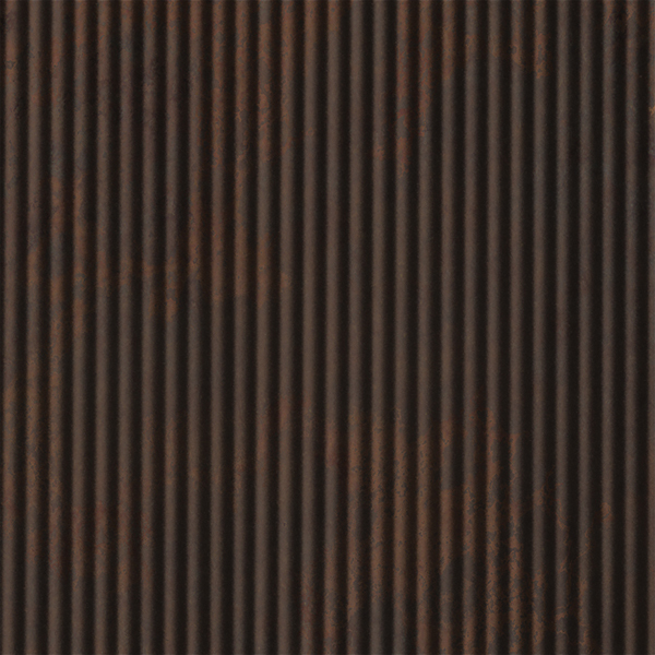 Vinyl Wall Covering Art Metals Fluted Red Rust