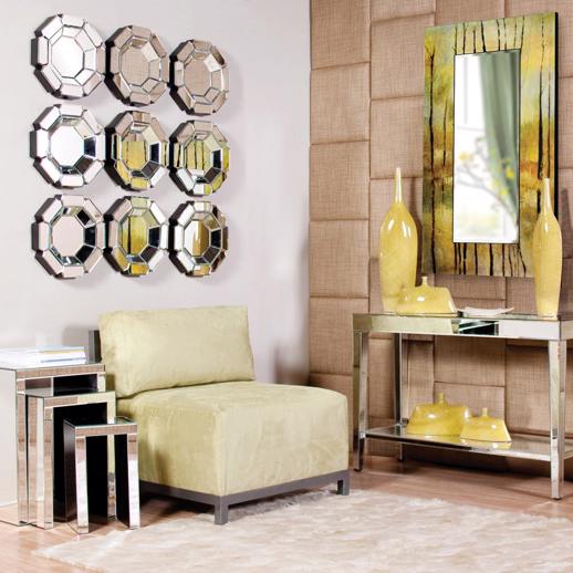  Accent Furniture Accent Furniture Mirrored Console Table with a Bottom Shelf