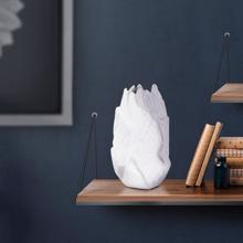 Abstract Elm Short Vase in White