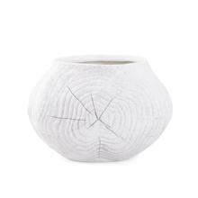 Faux Bois Round Bowl in a White Washed Polyresin