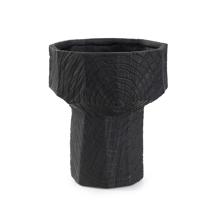 Faux Bois Tall Bowl in an Ebony Finished Polyresin