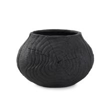 Faux Bois Round Bowl in an Ebony Finished Polyresin