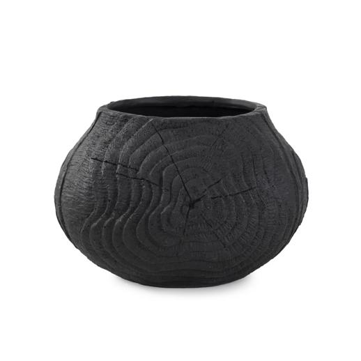  Accessories Accessories Faux Bois Round Bowl in an Ebony Finished Polyresin