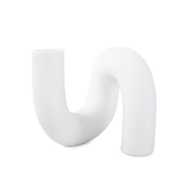 Vinyl Wall Covering Accessories Accessories White Abstract Curved Tube Vase Short