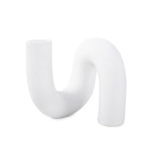  Accessories Accessories White Abstract Curved Tube Vase Short