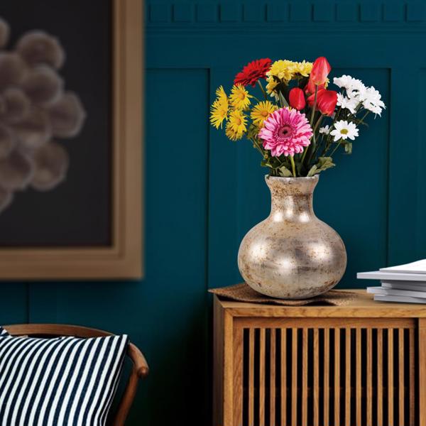 Vinyl Wall Covering Accessories Accessories Beatrice Flared Silver Vase