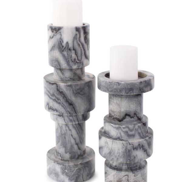 Vinyl Wall Covering Accessories Accessories Modern Clarinda Marble Candle Holder, Tall