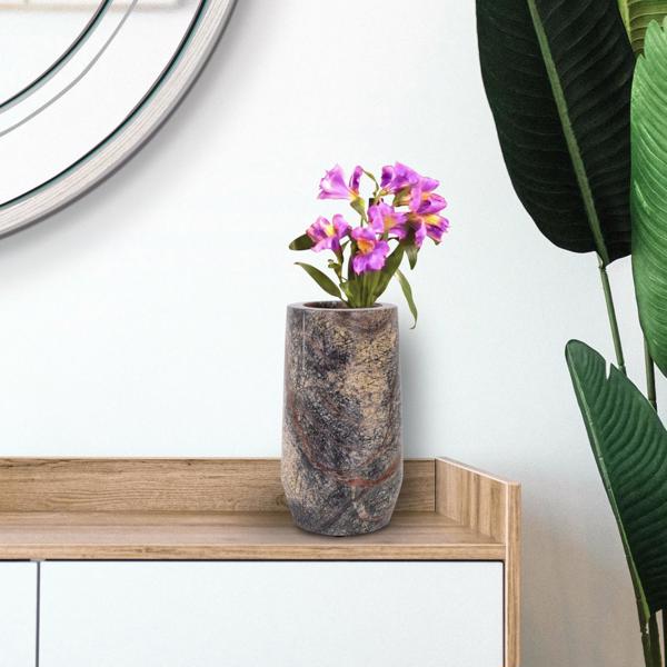 Vinyl Wall Covering Accessories Accessories Juniper Moss Green Marble Vase, Short