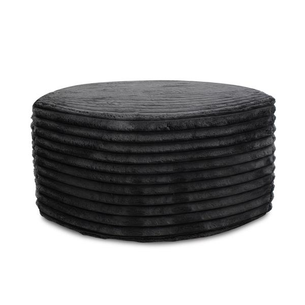 Vinyl Wall Covering Accent Furniture Accent Furniture Universal Round Ottoman Shar Pei Black
