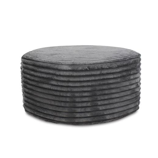  Accent Furniture Accent Furniture Universal Round Ottoman Shar Pei Charcoal
