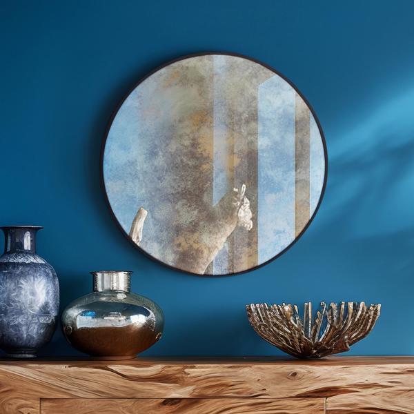 Vinyl Wall Covering Mirrors Mirrors Golden Haze Round Mirror