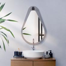 Saldar Gray Teardrop Contemporary Mirror with Blac