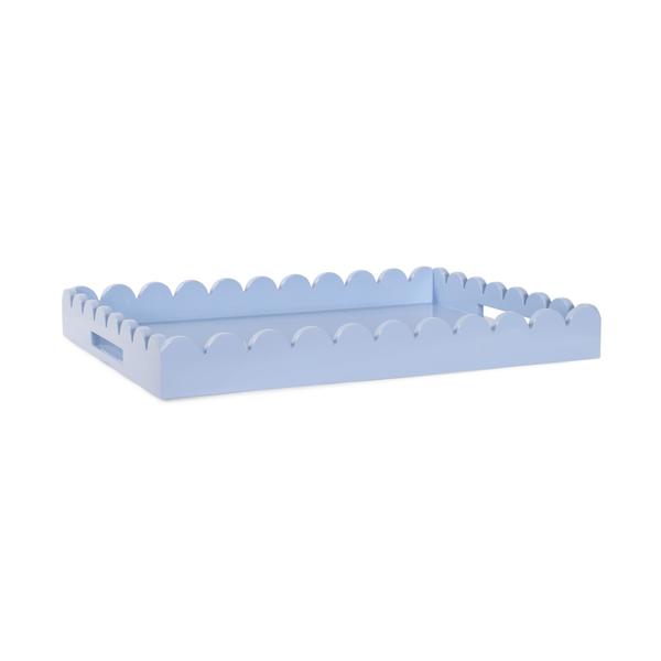 Vinyl Wall Covering Accessories Accessories Rectangle Scalloped Riviera Tray - Baby Blue