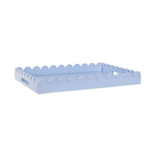  Accessories Accessories Rectangle Scalloped Riviera Tray - Baby Blue