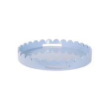 Round Scalloped Riviera Tray - Baby Blue