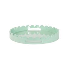 Round Scalloped Riviera Tray - Sage Green