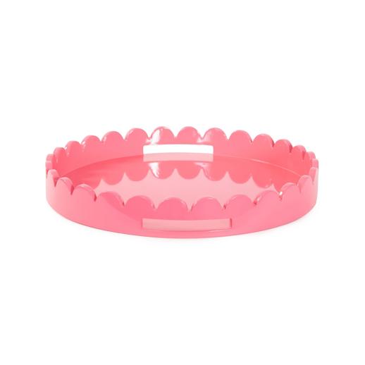  Accessories Accessories Round Scalloped Riviera Tray - Pink