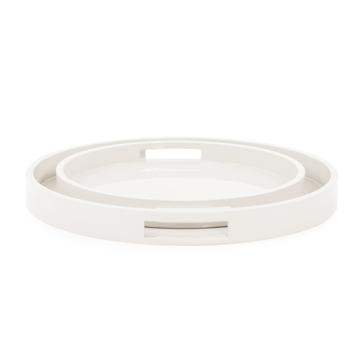 Accessories Accessories Saint Tropez Round Tray Set of 2 - Chalk