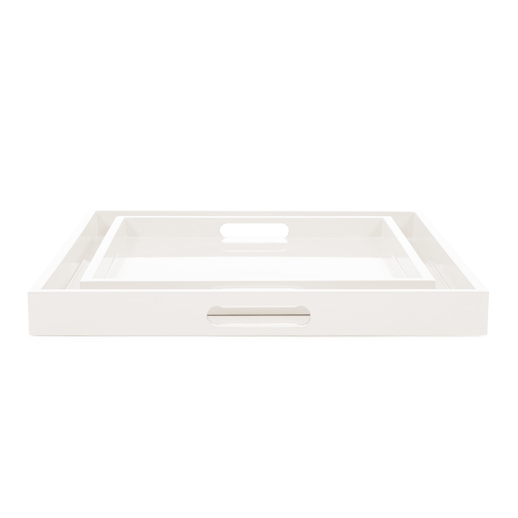  Accessories Accessories Saint Tropez Square Tray Set of 2 - Chalk