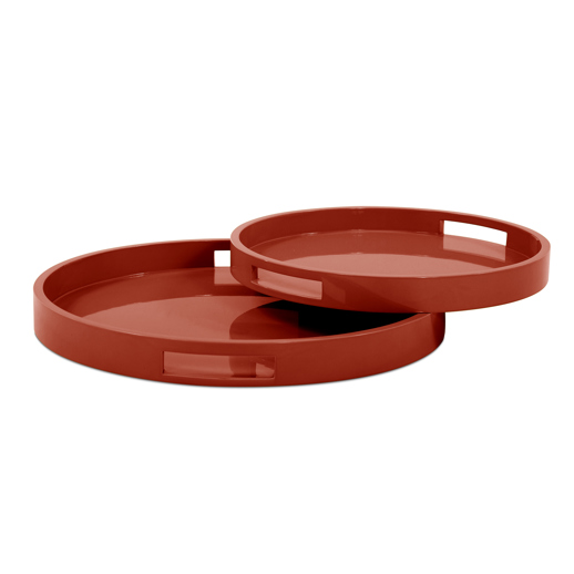  Accessories Accessories Saint Tropez Round Tray Set of 2 - Intense Rust