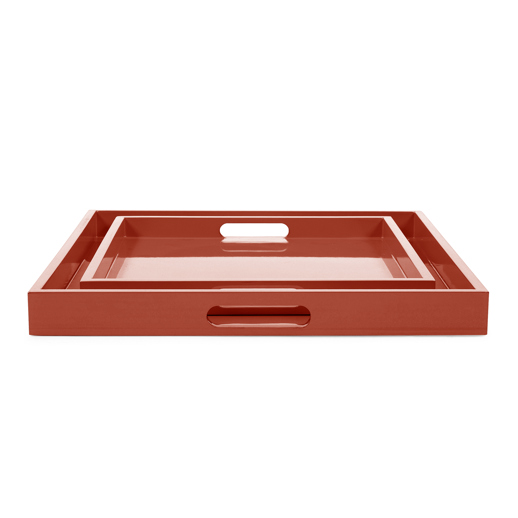  Accessories Accessories Saint Tropez Square Tray Set of 2 - Intense Rust