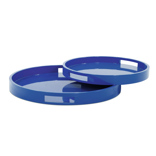  Accessories Accessories Saint Tropez Round Tray Set of 2 - Classic Navy