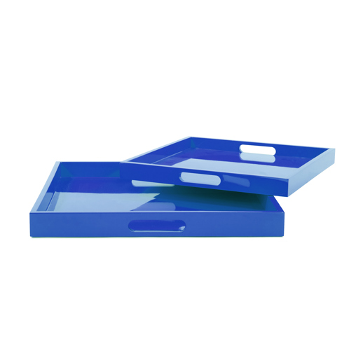  Accessories Accessories Saint Tropez Square Tray Set of 2 - Classic Navy