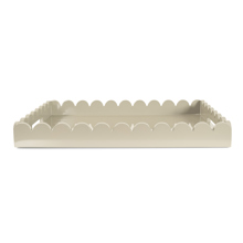 Rectangular Scalloped Riviera Tray - Taupe