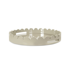 Round Scalloped Riviera Tray - Taupe