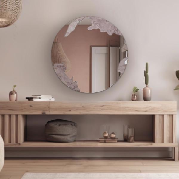 Vinyl Wall Covering Mirrors Mirrors Universal Flow Mirror with Stone Veneer