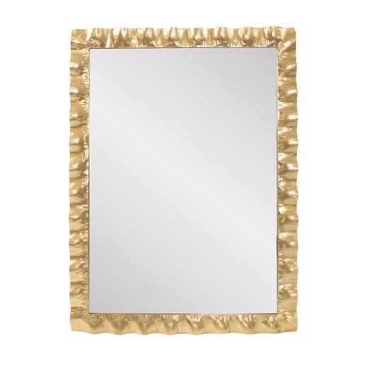  Mirrors Mirrors La Bailadora Bright Gold Ruffled Metal Vanity Mirr