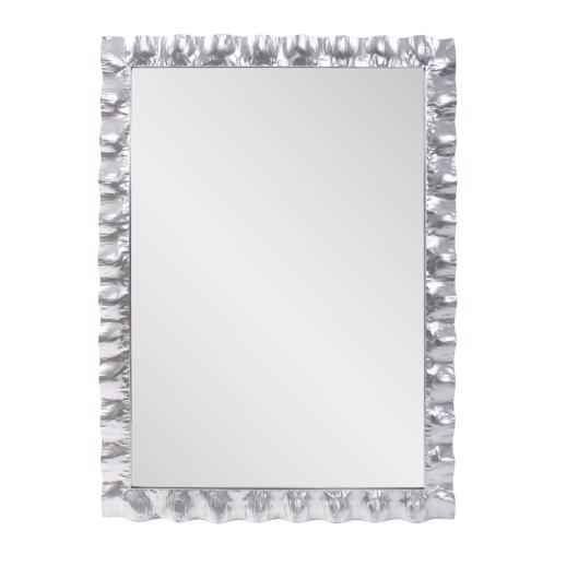  Mirrors Mirrors La Bailadora Bright Silver Ruffled Metal Vanity Mi