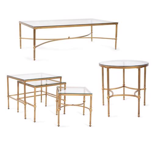  Accent Furniture Accent Furniture Bonnifait Antique Gold Rectangular Coffee Table