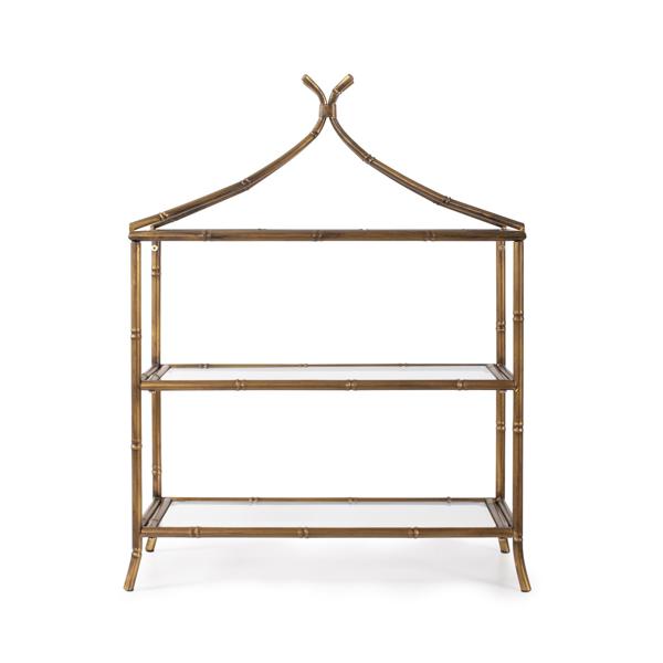 Vinyl Wall Covering Accent Furniture Accent Furniture Moreau Metal Bamboo Styled Shelving- Small