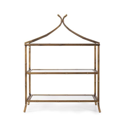  Accent Furniture Accent Furniture Moreau Metal Bamboo Styled Shelving- Small