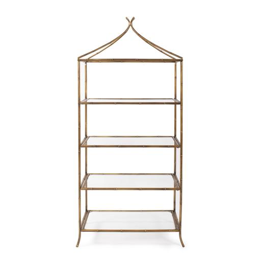  Accent Furniture Accent Furniture Moreau Metal Bamboo Styled Shelving- Large