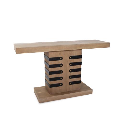  Accent Furniture Accent Furniture Robin Baron Leather Wrapped Console Table