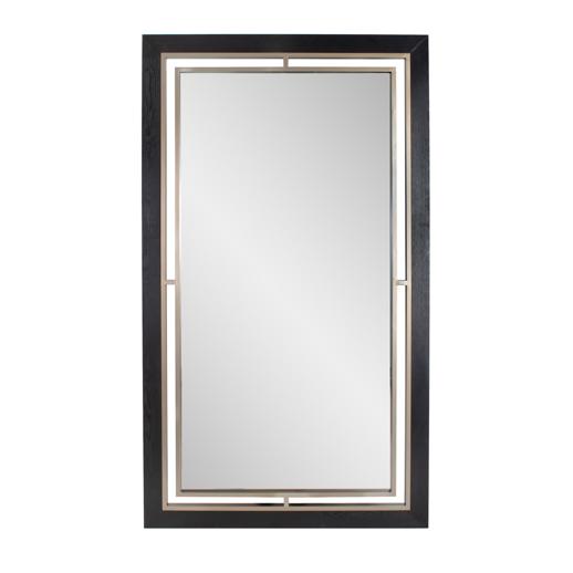  Mirrors Mirrors Bertoia Oversized Mirror in a Wooden and Metal Frame