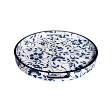 Azure Wildflower Round Tray