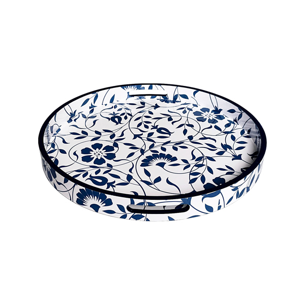 Vinyl Wall Covering Accessories Accessories Azure Wildflower Round Tray