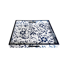 Azure Wildflower Square Tray