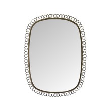 Squiggle Rectangle Mirror Bronze