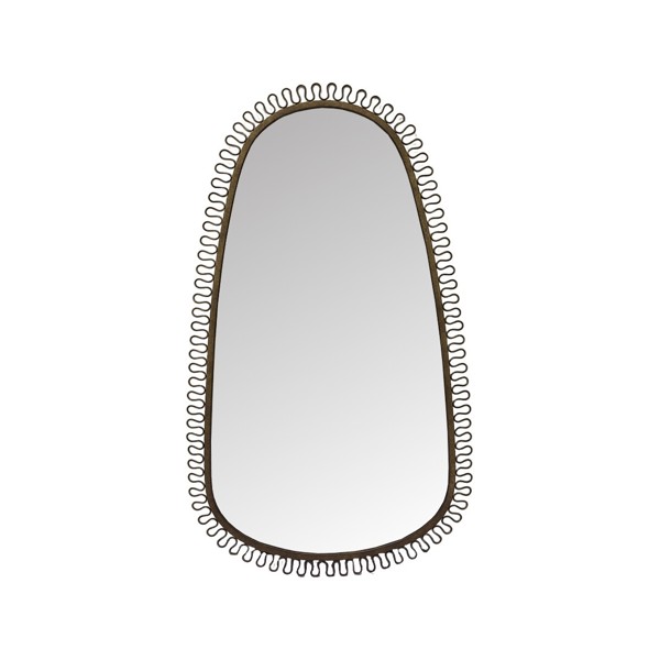 Vinyl Wall Covering Mirrors Mirrors Squiggle Oval Mirror Bronze