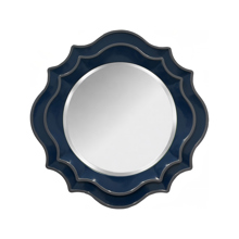 Ethan Round Scalloped Mirror Navy
