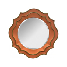 Ethan Round Scalloped Mirror Orange